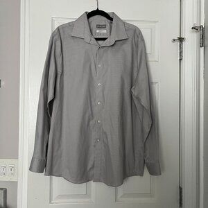 MICHAEL KORS Men Regular Fit Airsoft Stretch long sleeve Button up Shirt Grey